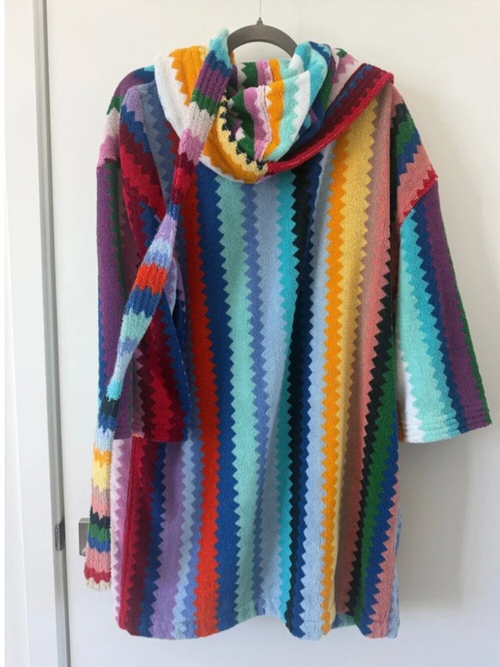 Missoni Multicolor Zigzag Hooded Terry Hooded Robe Short Medium - Picture 3 of 11